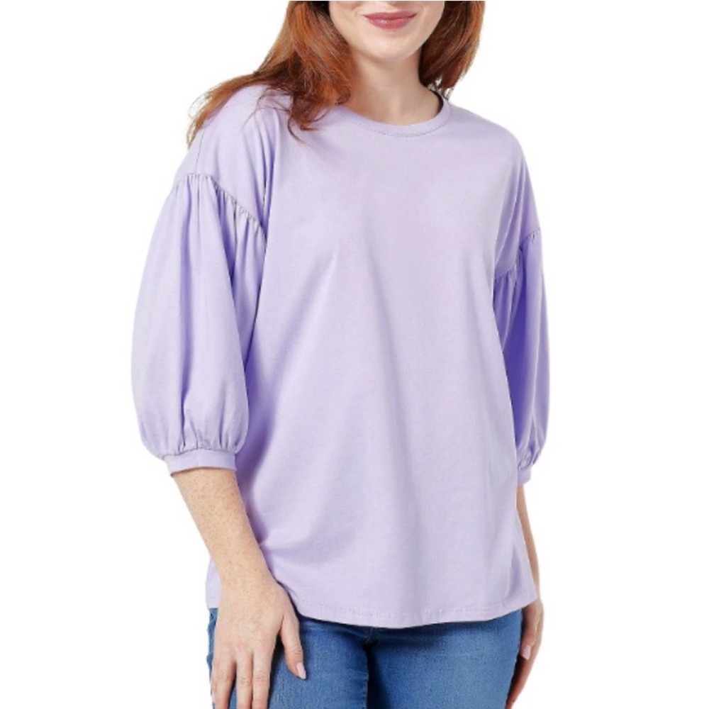 Laurie Felt Lavender Women's Top Balloon Sleeves size XS